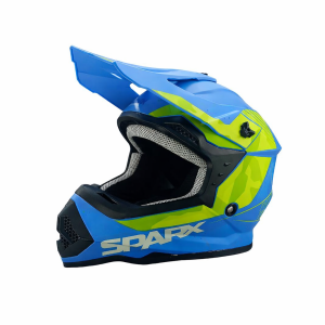 Шлем эндуро SPARX Jet Turbo (WS-905) (сине-зеленый матовый люминесцентный) (Y/S)