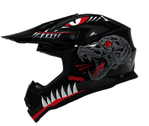 Шлем эндуро SPARX Jet Monster (WS-905) (черный люминесцентный) (Y/XS)