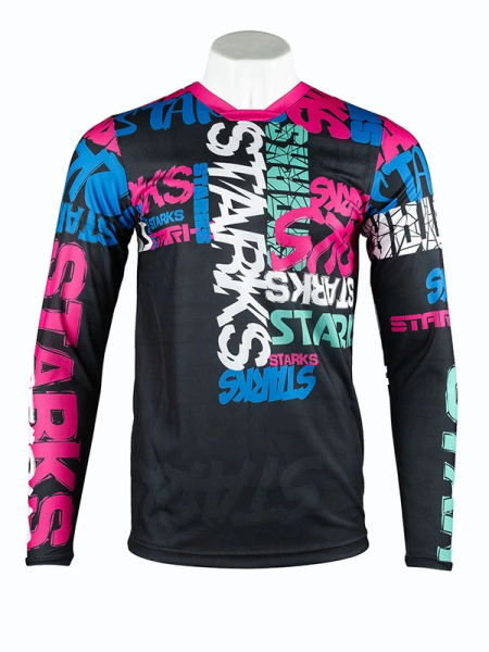 STARKS Джерси Base Cross KIDS Розовый/Бирюза (L)