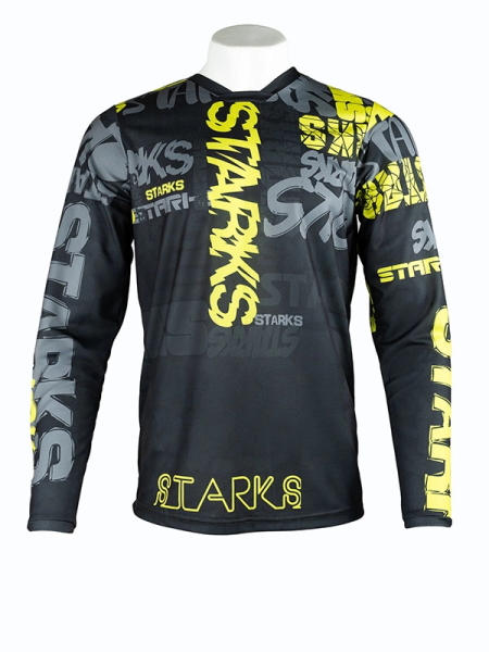STARKS Джерси Base Cross 2.0 Черный- Лайм (S)