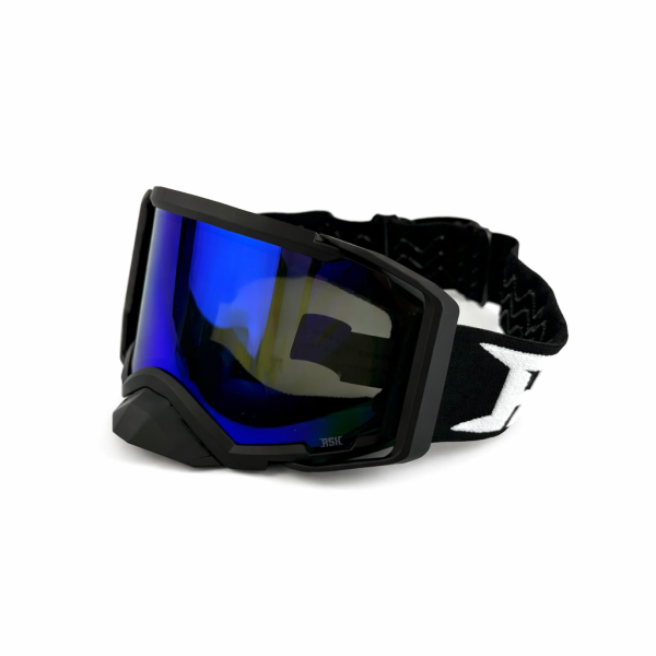 Очки  с аутригерами RSX BLIZZARD WINTER зеркально-синяя линза (Черный)